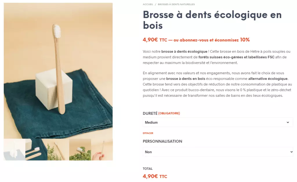 fiche produit j'aime mes dents