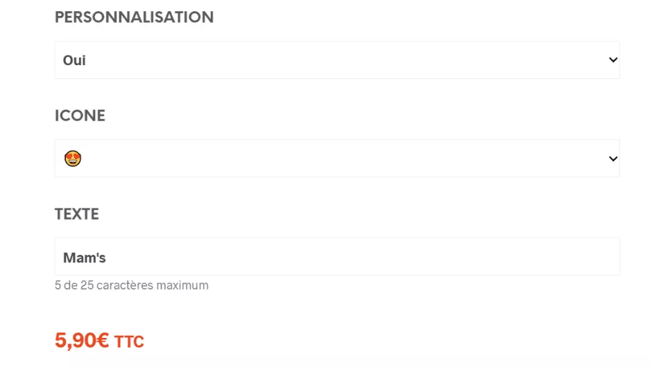 personnalisation j'aime mes dents