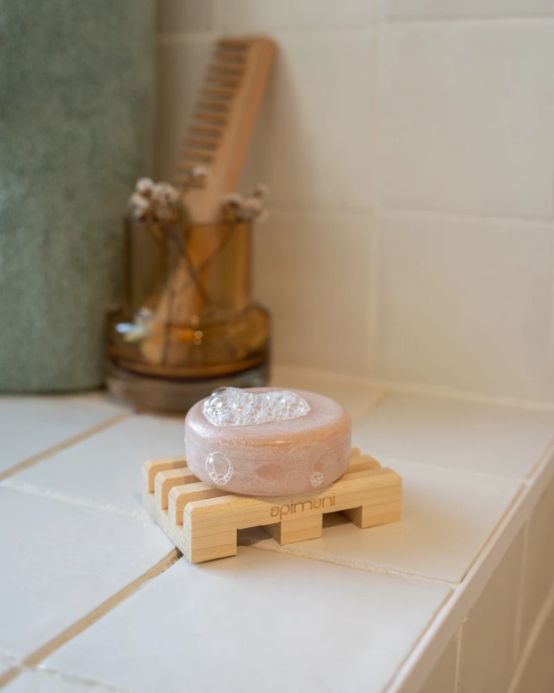 shampoing solide framboise mousse