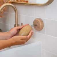 porte savon rotatif bois