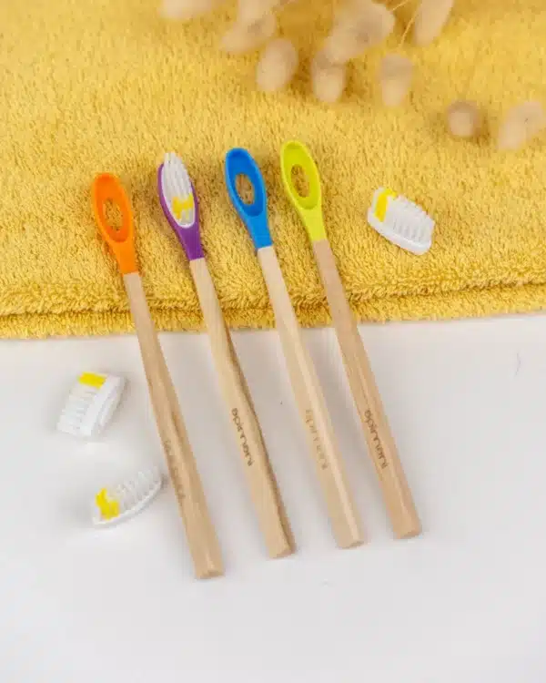 brosse a dents tete amovible enfant colorees