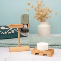 coffret barbe blaireau vert d'eau