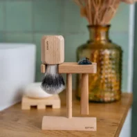 support blaireau rasoir de surete bois